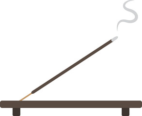 Relaxing incense stick with incense burner icon.