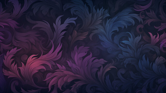Abstract Floral Background. Dark Pink and Blue. Generative AI.