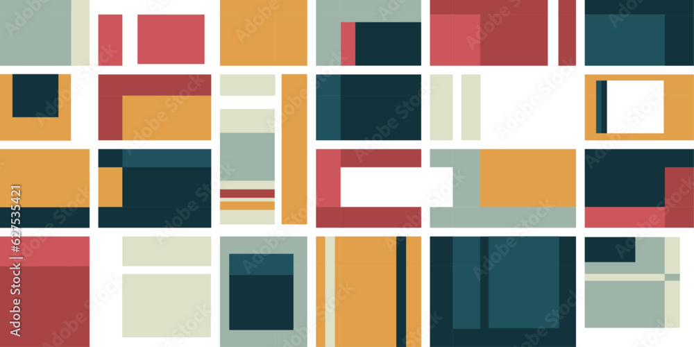 Leinwandbilder art nouveau background wallpaper from rectangles. avant-garde background from fields of rectangles, 