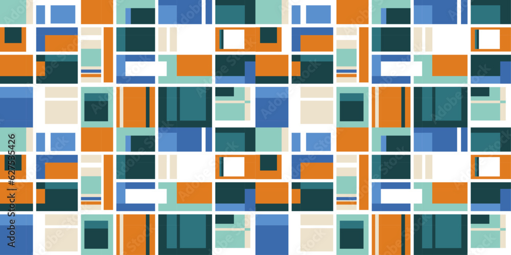 Leinwandbilder Color fields are rectangles. Art Nouveau background wallpaper from rectangles. Avant-garde background from fields of rectangles, a strict art deco pattern.