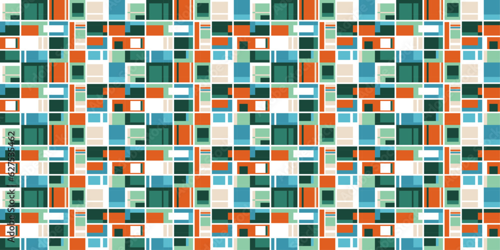 Leinwandbilder Color fields are rectangles. A texture of colored repeating fields that are geometrically arranged and create texture.
