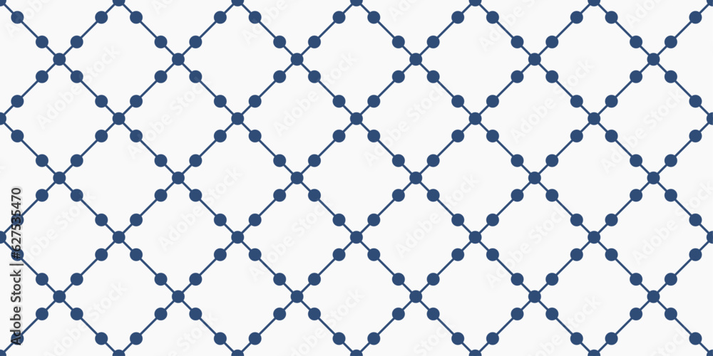 Poster empty diamonds, with dots along the edges. grid of rhombuses. vector. seamless. design for textile, 