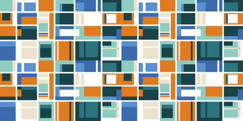 Color fields are rectangles. Art Nouveau background wallpaper from rectangles. Avant-garde background from fields of rectangles, a strict art deco pattern.