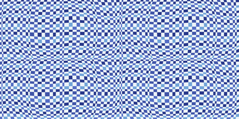 Checkered blue canvas. Vector. Seamless. Design for textile, fabric, clothing, curtain, rug, batik, ornament, background, wrapping.