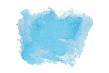 Light blue watercolor background. Artistic hand paint. Isolated on transparent background.