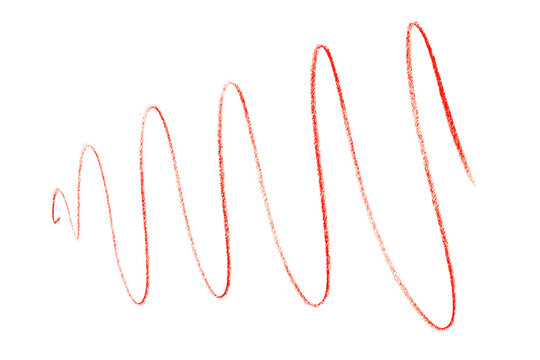 red pencil strokes isolated on transparent background