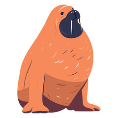 Cheerful walrus sitting