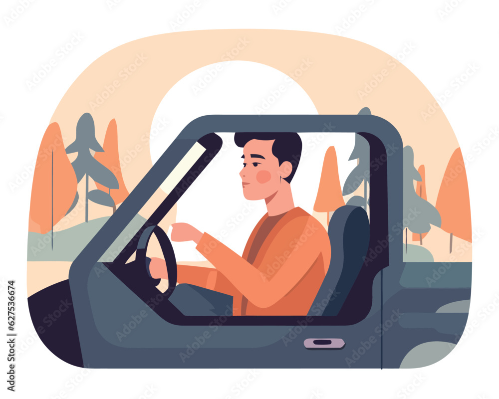 Poster Man driving land vehicle