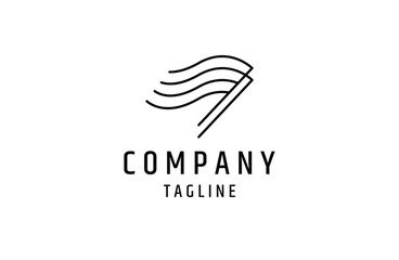 Flag logo icon design template flat vector