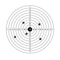 Circle target with shot holes