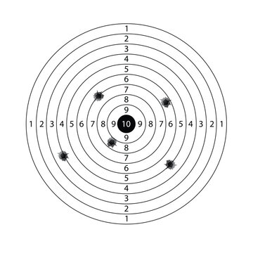 Circle target with shot holes