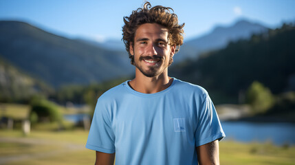 smiling man wearing t-shirt Generative AI