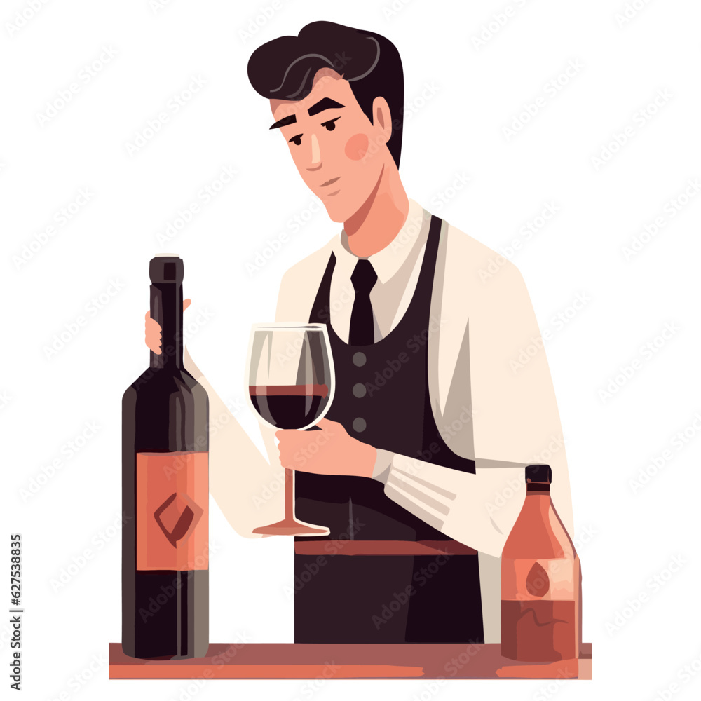 Canvas Prints man drinking red wine