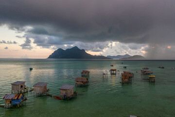 Aerial view of the Maiga island, Semporna Sabah, Malaysia.