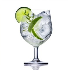gin tonic with lemon isolated on white © dots & dashes