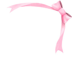 Pink ribbon watercolor