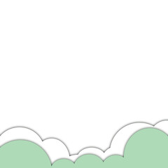 Obraz premium Green White Cloud Paper Cut