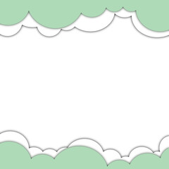 Green White Cloud Paper Cut