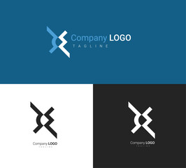 gamepad or console game logo vector design blue and white color.  streamer game, console game store. the logo concept represents 2 consoles opposite the letters M and W