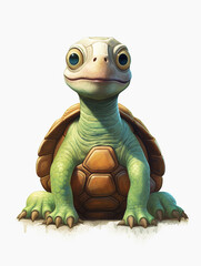Fototapeta premium Cute Turtle Cartoon Illustration