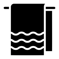 bath towel glyph icon