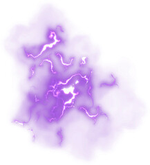 purple magic lightning effect isolated