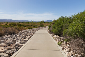 Fototapeta premium Path through Clark County Wetlands Park, Nevada