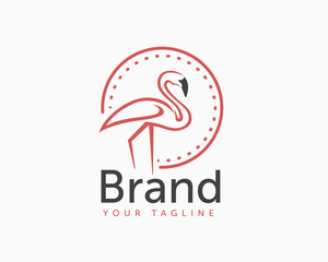 flamingo logo symbol design template illustration inspiration