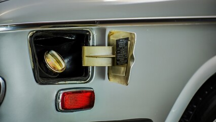 Gas cap door open on a car