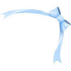 Blue ribbon watercolor