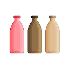 Bottles plastic color concept food illustration icon