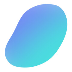 Blue Abstract Shape Gradient elements on transparent background