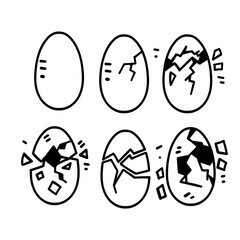 Fototapeta premium hand drawn doodle broken egg illustration vector isolated