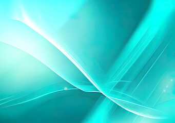 Luxury cyan color background with cyann line elements and curve light effect decoration and bokeh with Generative AI.