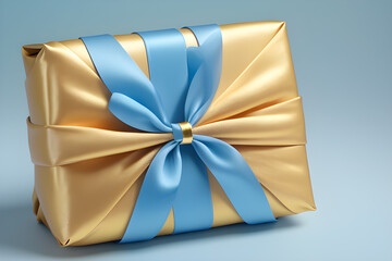 A wrapped birthday gift tied with a ribbon or bow. AI generated