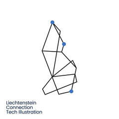 Liechtenstein Connection Tech Technology Geometric Polygonal Logo Vector Icon Illustration
