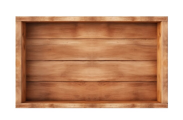 Wooden crate isolated on transparent background, top view