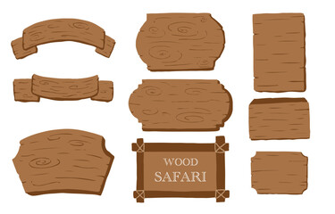 Wood banner collection of safari background set.Editable vector illustration for birthday invitation,postcard and sticker