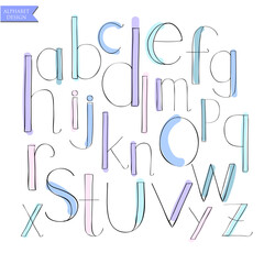 blue paint alphabet letter.lowercase graphic font