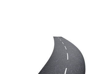 Digital png illustration of curved road on transparent background