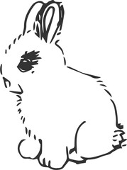 Digital png illustration of easter rabbit with stars on transparent background