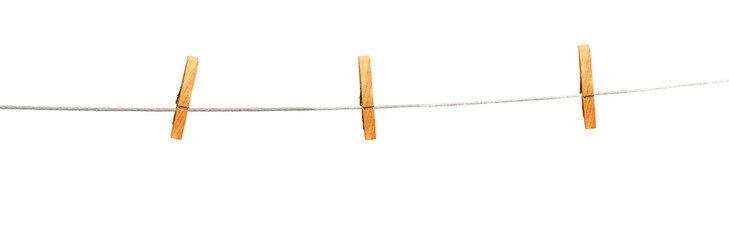 Digital png illustration of clips on string on transparent background