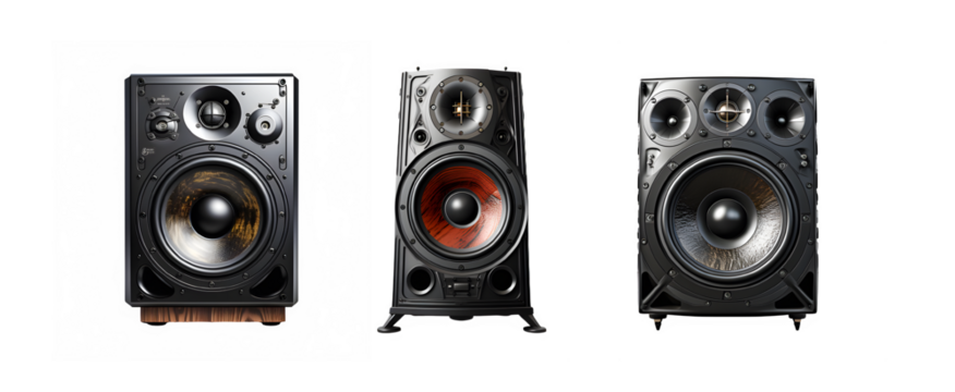 music speaker isolated on transparent background ,music player cut out generative ai