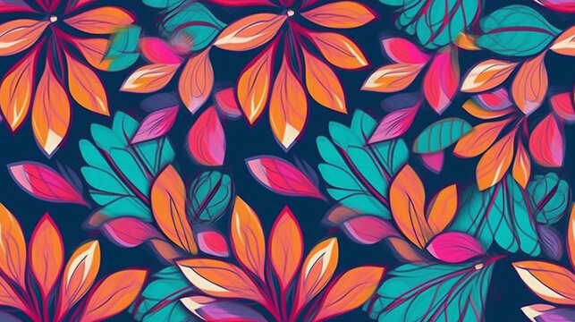 Chameli Flower Pattern with Vibrant Colors, Perfect for Invitations, Fabrics, and Floral-Themed Decorations. Generative AI