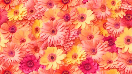 Gerberas Flower Pattern with Vibrant Colors, Perfect for Invitations, Fabrics, and Floral-Themed Decorations. Generative AI