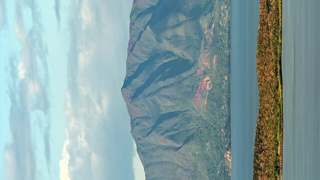 Beautiful Mont Dore mountain in Noum&eacute;a New Caledonia, vertical timelapse