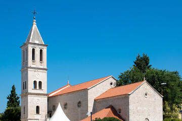 Fototapeta na wymiar Church of Our Lady (Crkva Gospa van Grada) in Perivoj Luje Maruna in Šibenik in the state of Šibenik-Knin Croatia