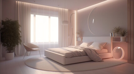 Beautiful White Color Decor Creates a Photogenic and Cinematic Atmosphere. High-Quality Altra for an Elevated Living Experience. Generative AI