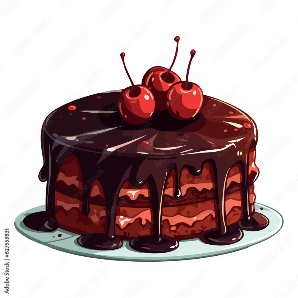 Canvas Prints chocolate cake design with cherry