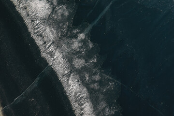 Ice ax - ice screws on winter fishing on the ice caves. Ice is very clean and beautiful. The Lake...